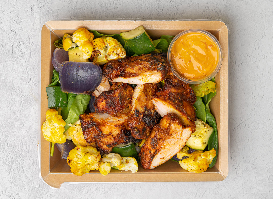 Fajita Chicken Thighs, Courgette, Red Onion, Cauliflower