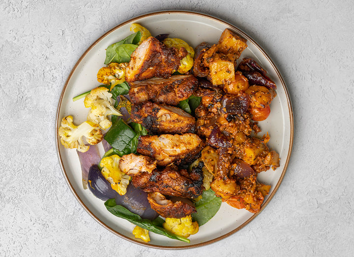 Fajita Chicken Thighs, Patatas Bravas