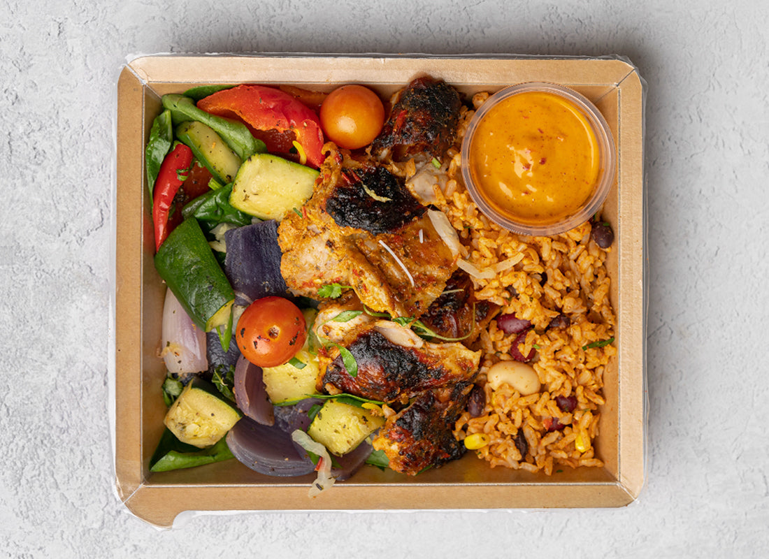 Chilli And Lime Thighs, Mexican Rice, Med Veg