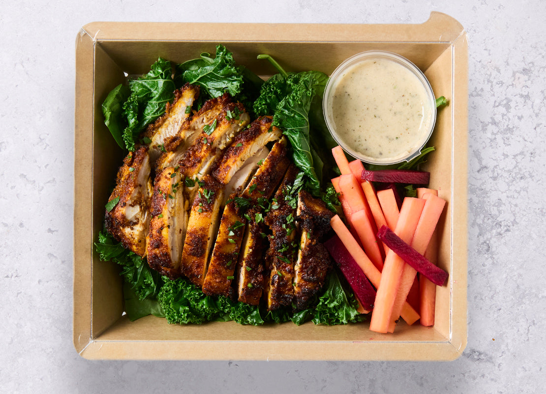 Lebanese Shawarma Chicken, Pink Pickled Turnip & Tahini