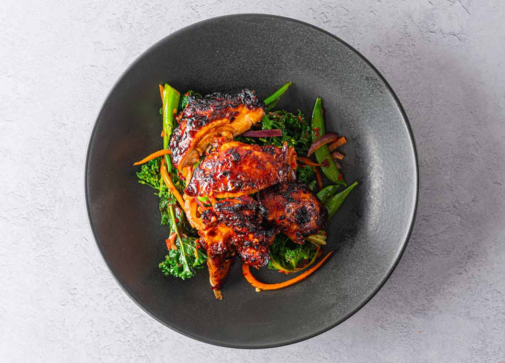 Firecracker Chicken Thighs + Stir Fry Veg