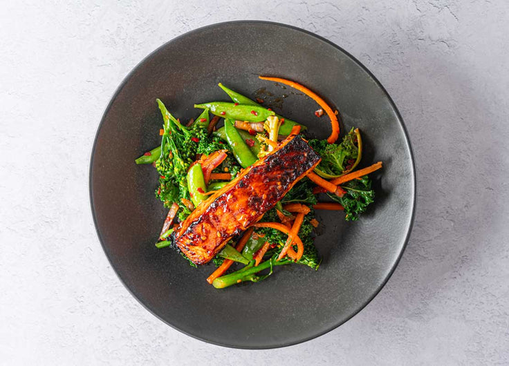 Firecracker Salmon, Stir Fry Vegetables
