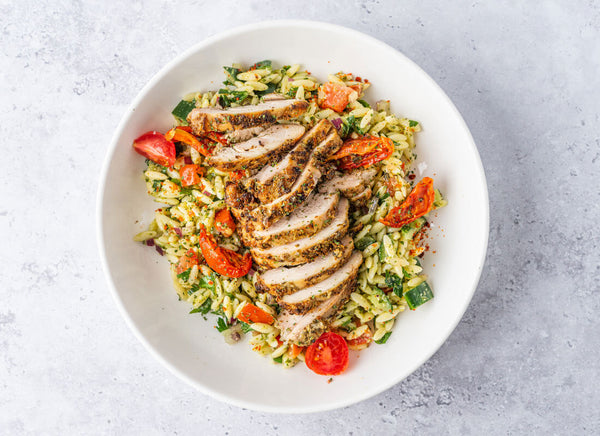 Grilled Chicken + Pesto Orzo