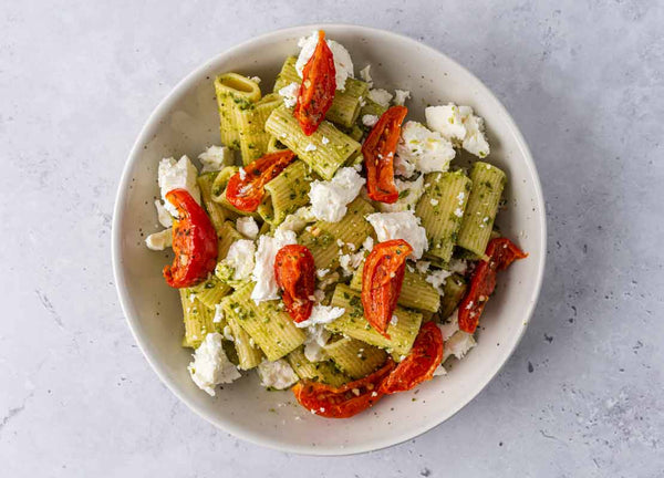 Feta, Sun-Blushed Toms, Green Pesto, Rigatoni