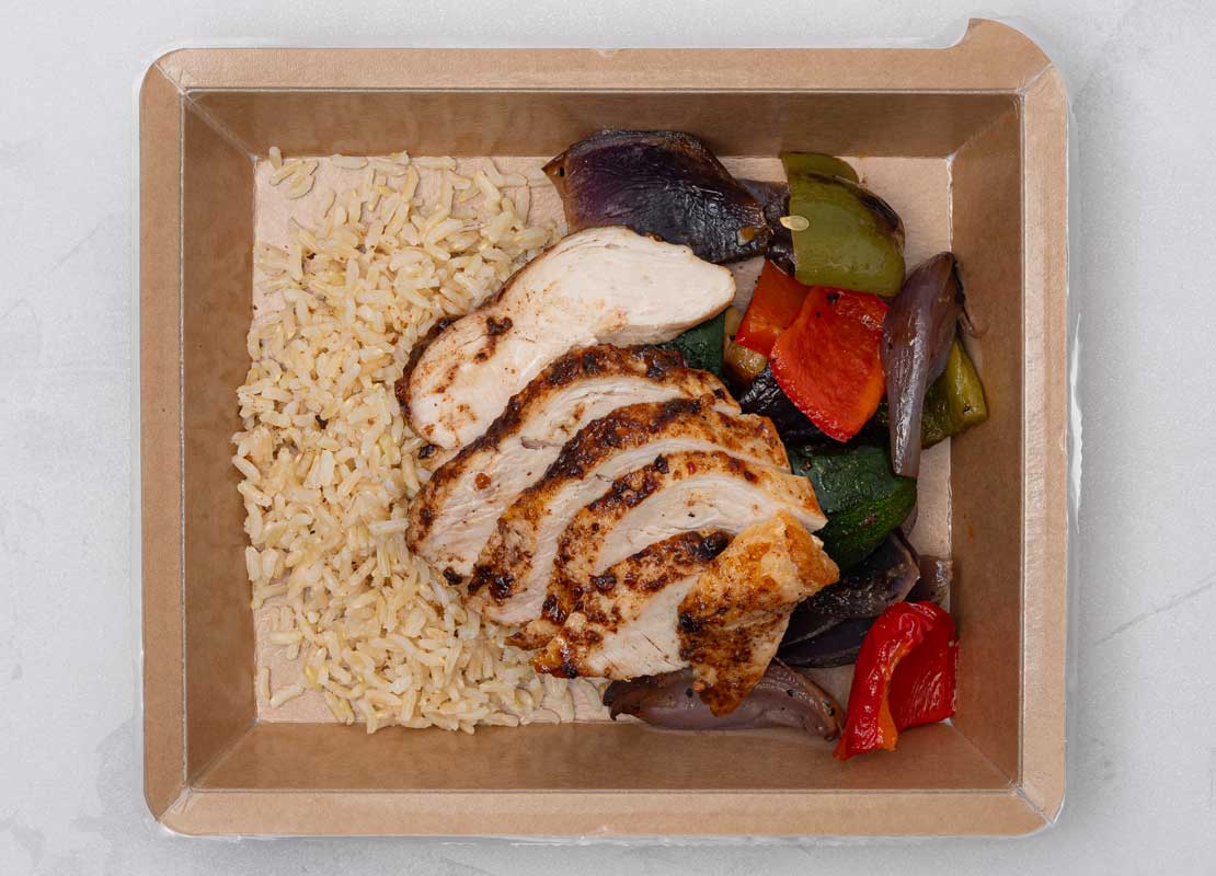 Salt + Pepper Chicken, Steamed Rice