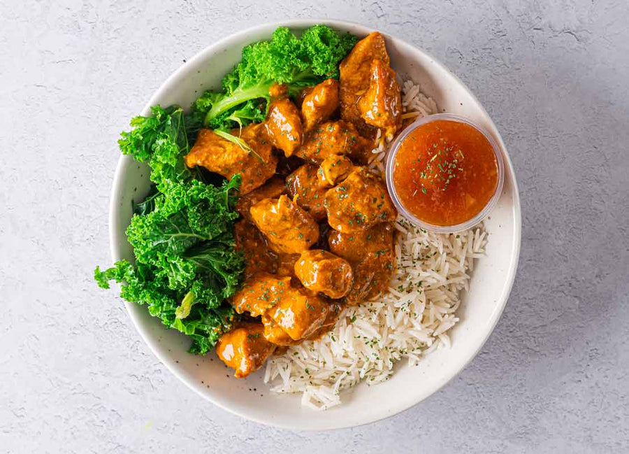 South Indian Chicken Curry, Steamed Rice + Mango Chutney