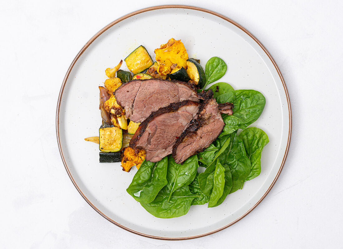 Slow-Cooked Spiced Lamb + Cauliflower