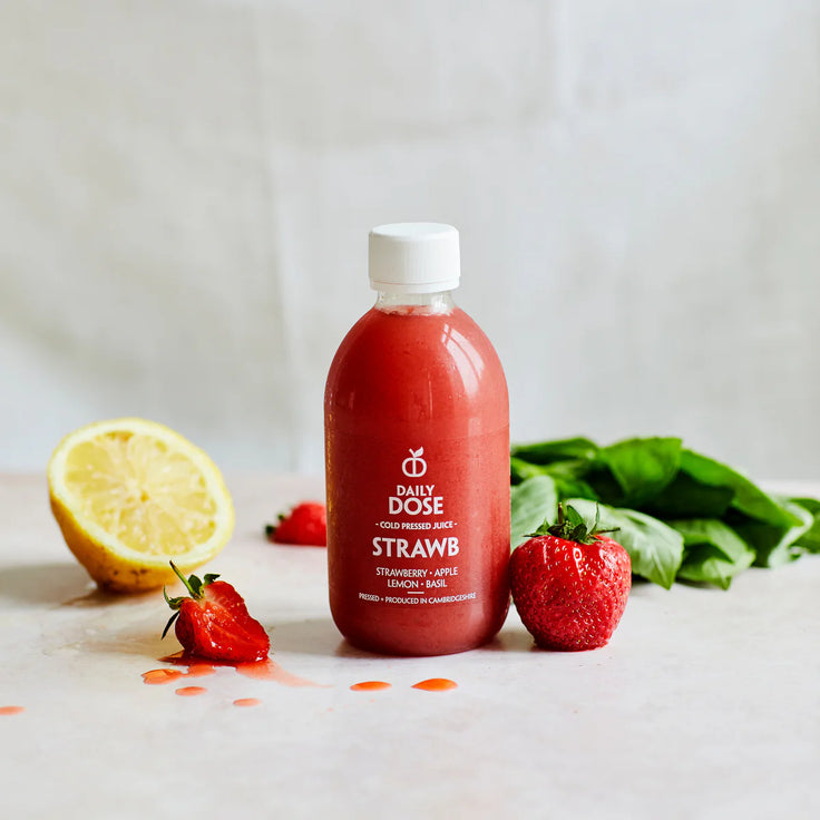 Strawberry, Lemon + Basil Cold-Pressed Juice