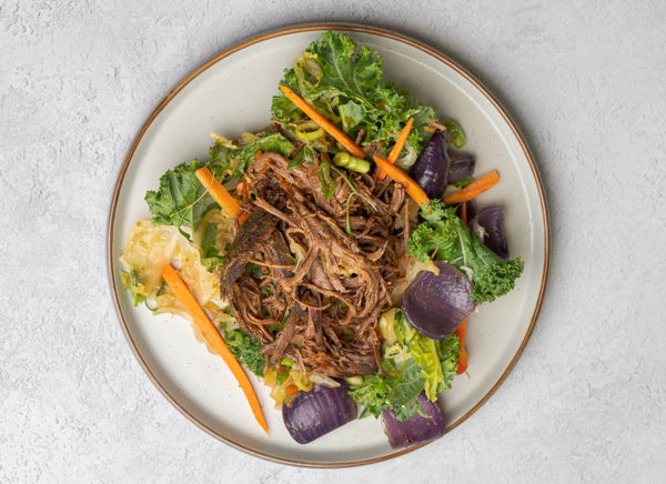 Beef Brisket, Braised Red Cabbage, Cabbage And Carrot
