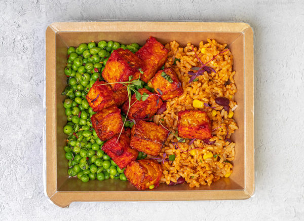 Sweet chilli Tempeh, mexican rice