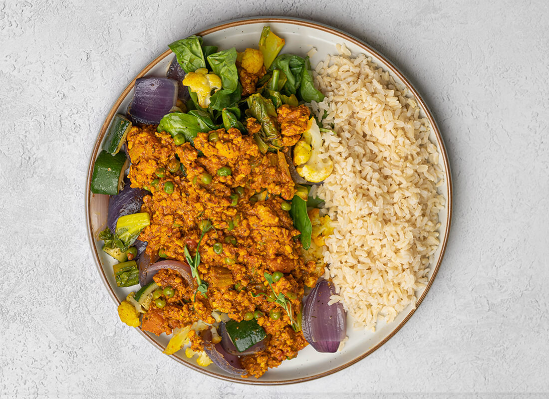 Moroccan Spiced Turkey Mince + Steamed Rice